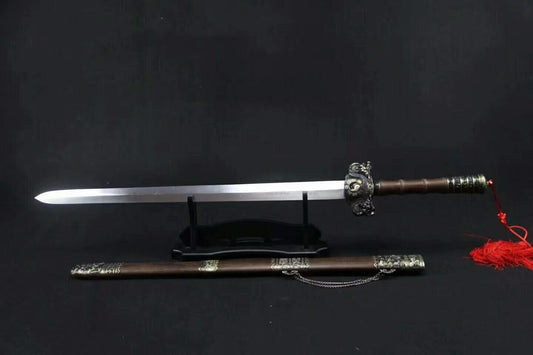 Bagua sword(Medium carbon steel,Rosewood scabbard,Alloy fittings)handmade art