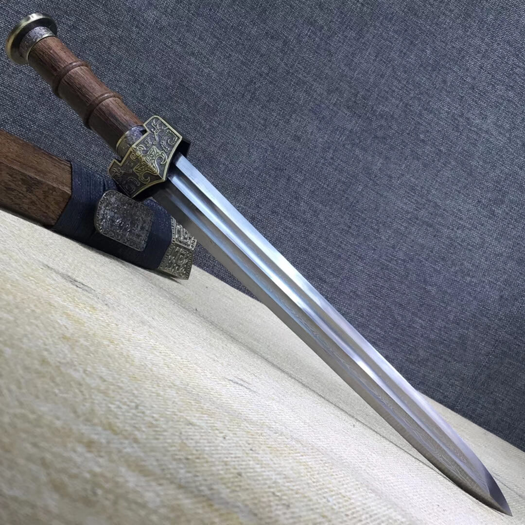 Dagger,Hand forged,Damascus steel,Rosewood scabbard