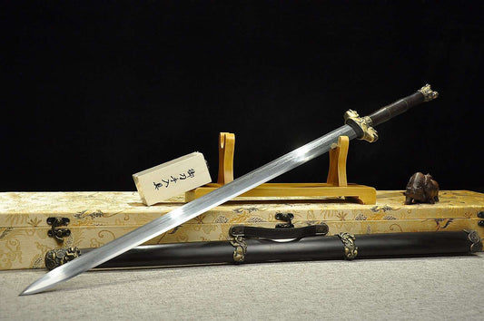 Counteract evil force sword,Damascus steel blade,Ebony Scabbard,Brass fittings