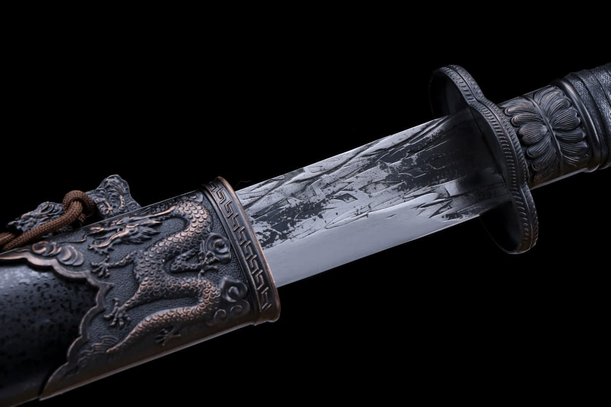 Black Gold Swords real,Forged High Carbon Steel Blade,Alloy Fittings