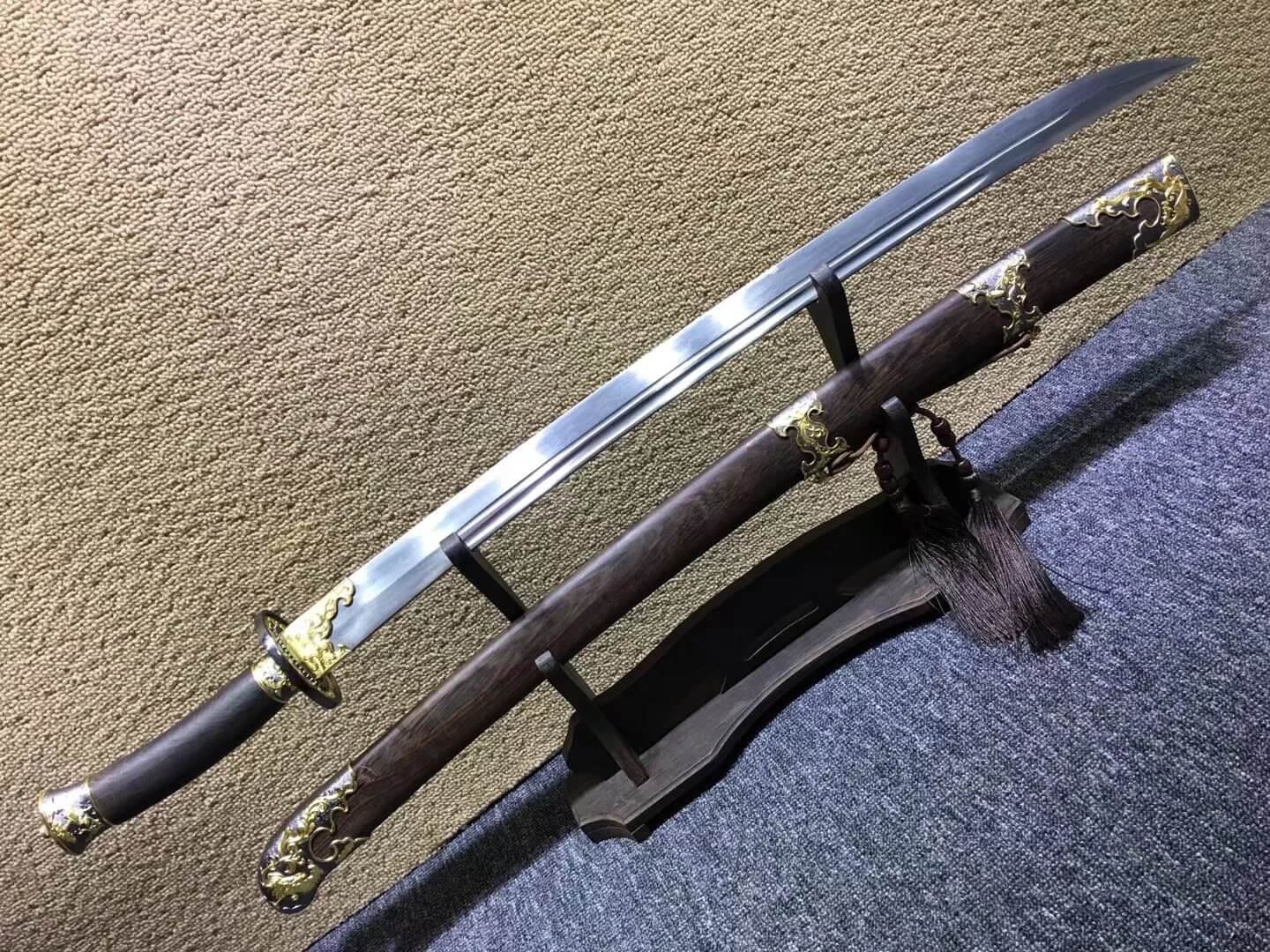 Broadsword,Folding steel blade,Rosewood scabbard,Alloy fittings