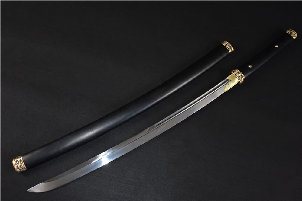 Tang dao sword,Handmade(High carbon steel blade,Brass fittings)Full tang