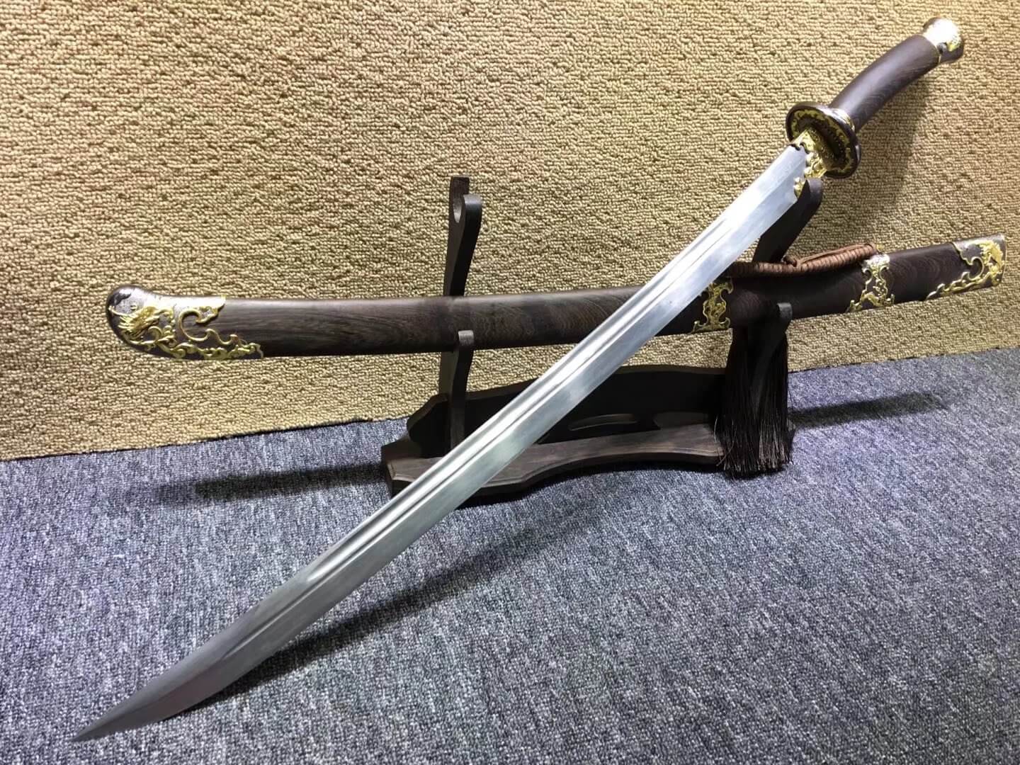 Broadsword,Folding steel blade,Rosewood scabbard,Alloy fittings