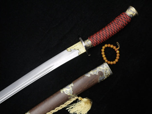 Broadsword/Damascus steel blade/Rosewood scabbard/Alloy fittings/Length 38"