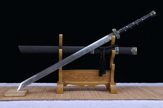 Black gold ancient sword,Forged High carbon steel blade,Alloy fittings,Battle ready