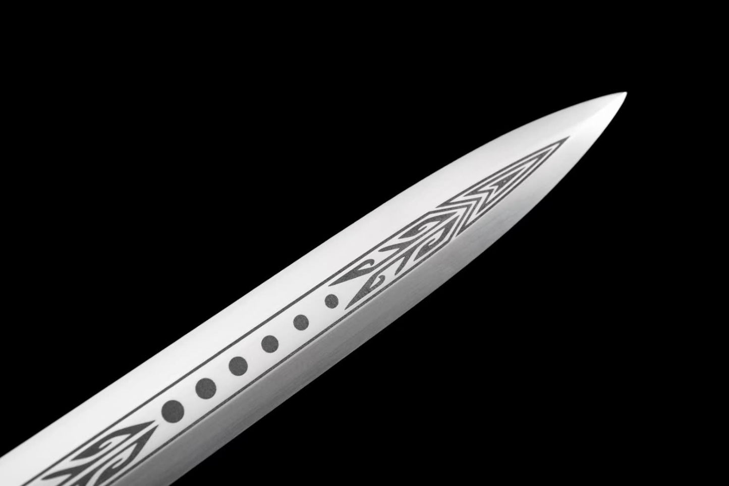 War Sword with Forged Spring Steel Engraved Pattern Blade,Alloy Fittings,44”