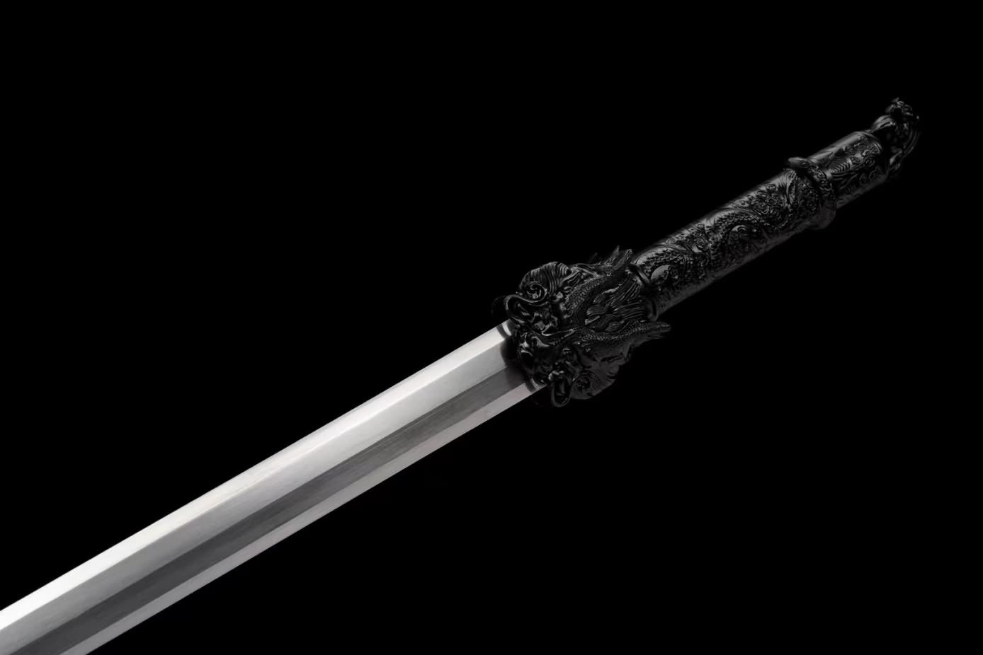 Dragon King Swords Real High Carbon Steel Blades,Alloy Fittings,PU Scabbard