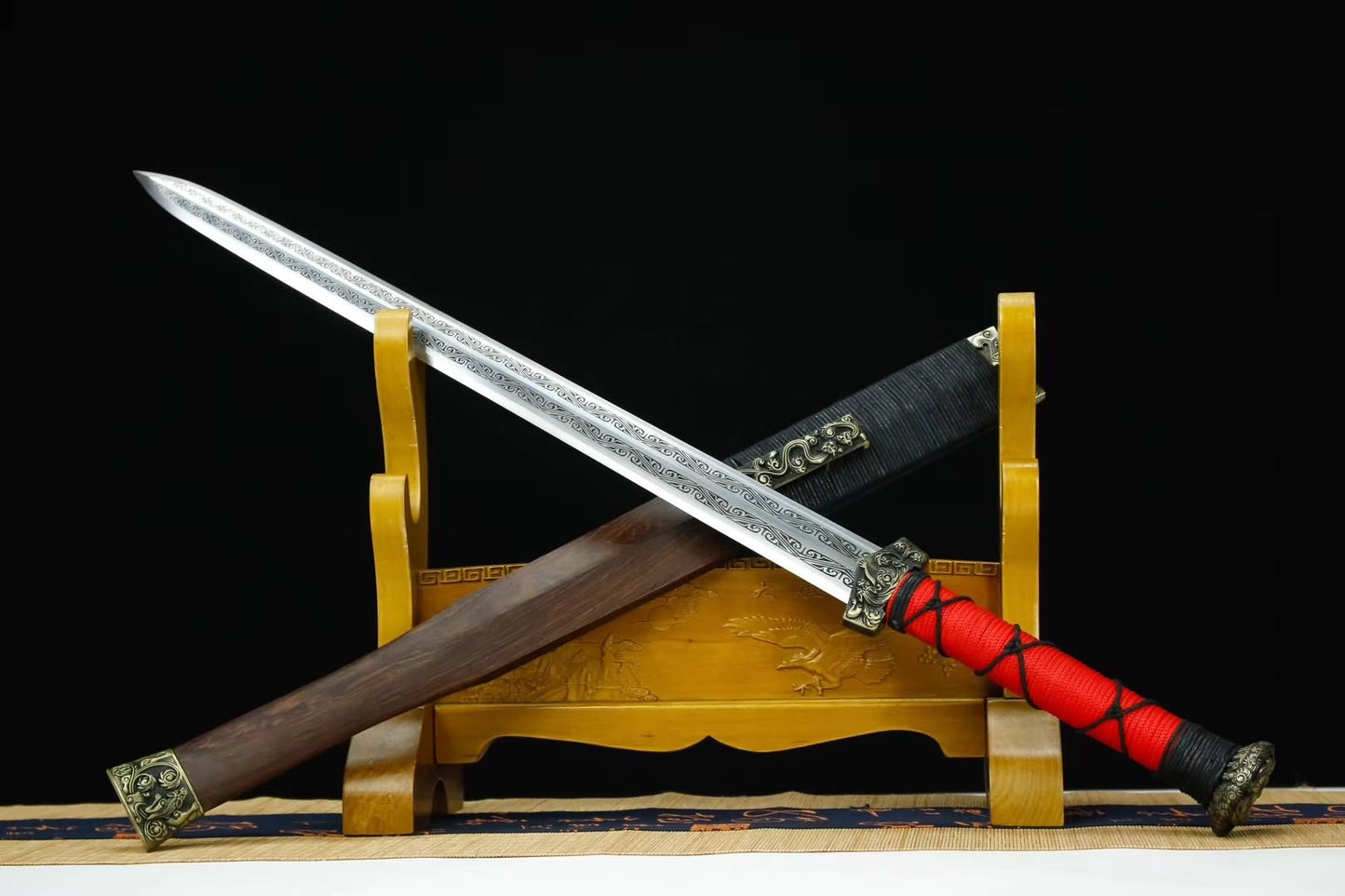 Chibi jian,High Carbon Steel blade,Rosewood,Alloy,Full Tang&Handmade art