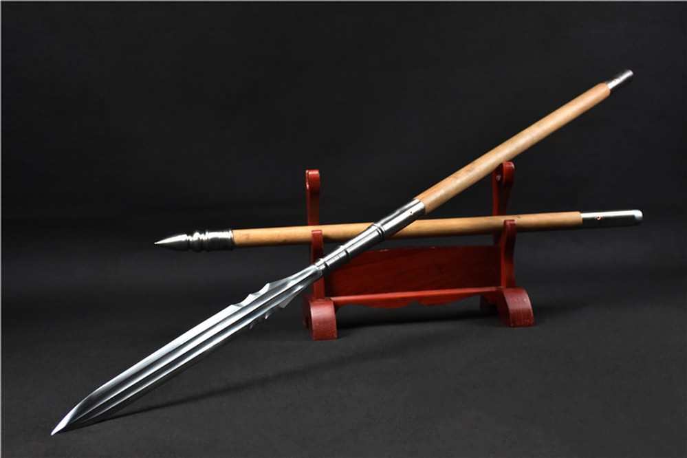 Spear,China Lance,Forged high Carbon Steel Spearhead,Hardwood Rod