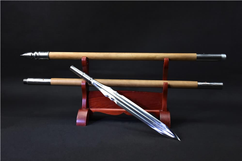 Spear,China Lance,Forged high Carbon Steel Spearhead,Hardwood Rod