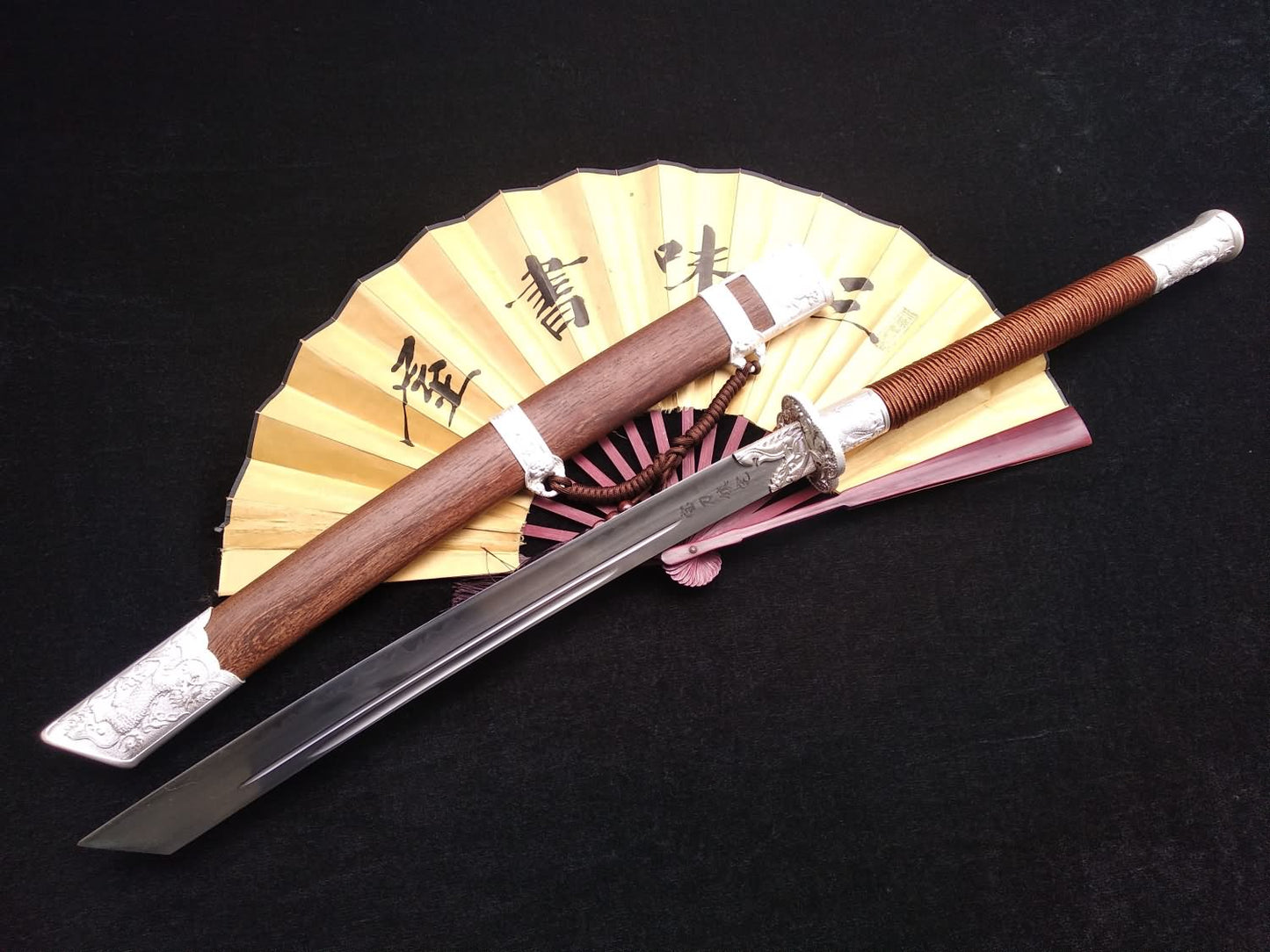 Kangxi Dao,Broadsword,High carbon steel burn Blade,Rosewood