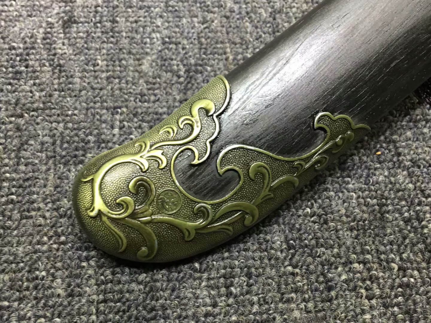 Small qing dao,Hand Forged,High carbon steel burn blade,Black wood,Alloy