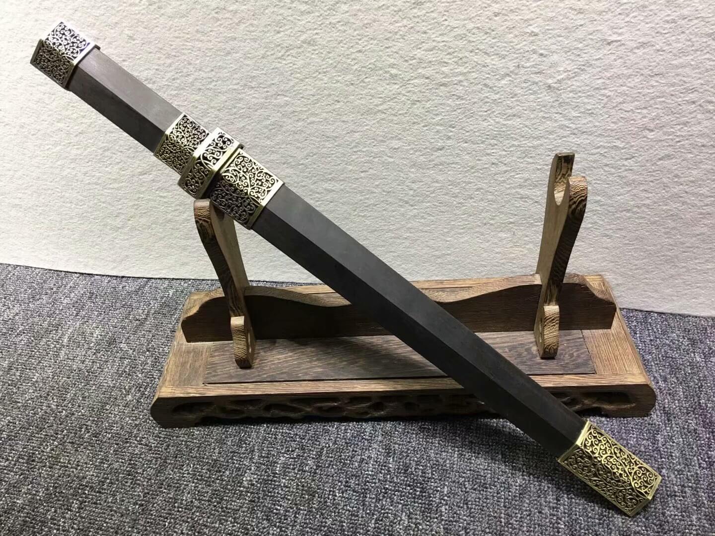 Short sword,Dagger,High carbon steel etch blade,Alloy,Black wood