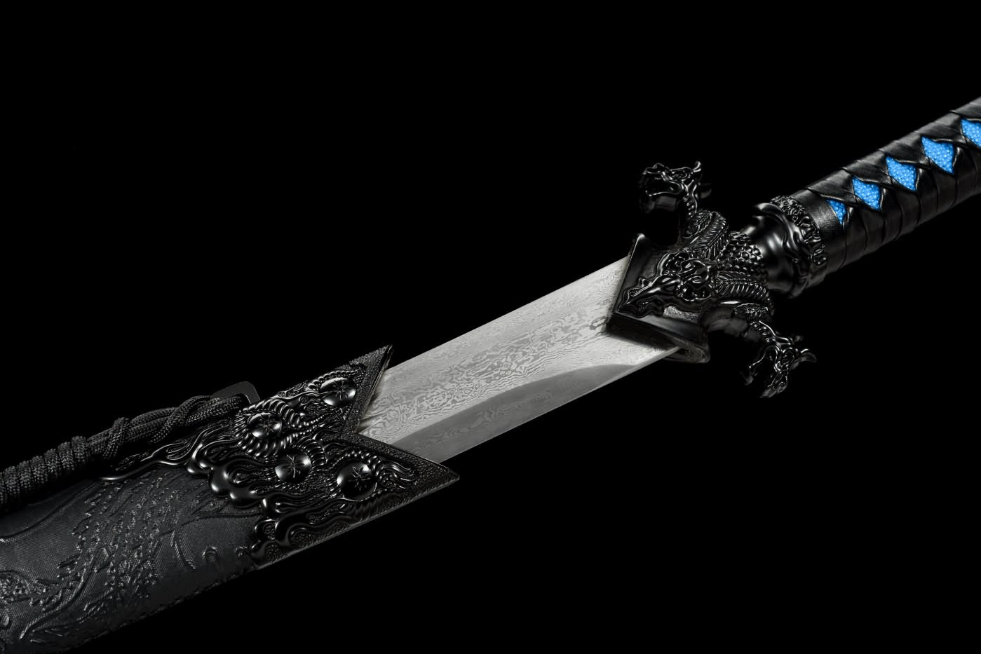 Dragon dao,Machetes Sword Real,Hand Forged Damascus Steel Blade,Alloy Fittings