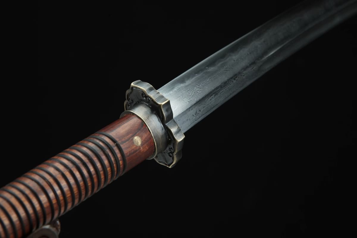 Fengyu dao Sword Real Forged Damascus Blades,Brass Fittings