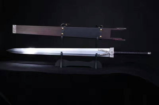 Chinese swords,Fankuai Sabre,High-carbon steel blade,Wood scabbard,Alloy fitted,Length 27 inch