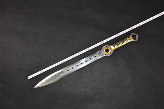 Integral sword(High carbon steel blade,Leather scabbard)Full tang