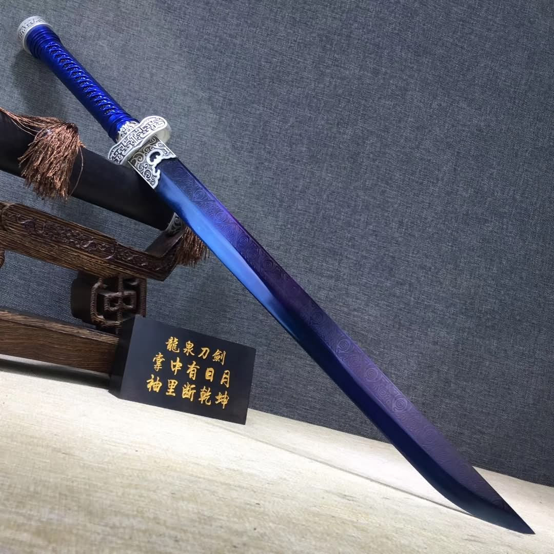 Black gold sword,High carbon steel blue blade,Black wood,Alloy