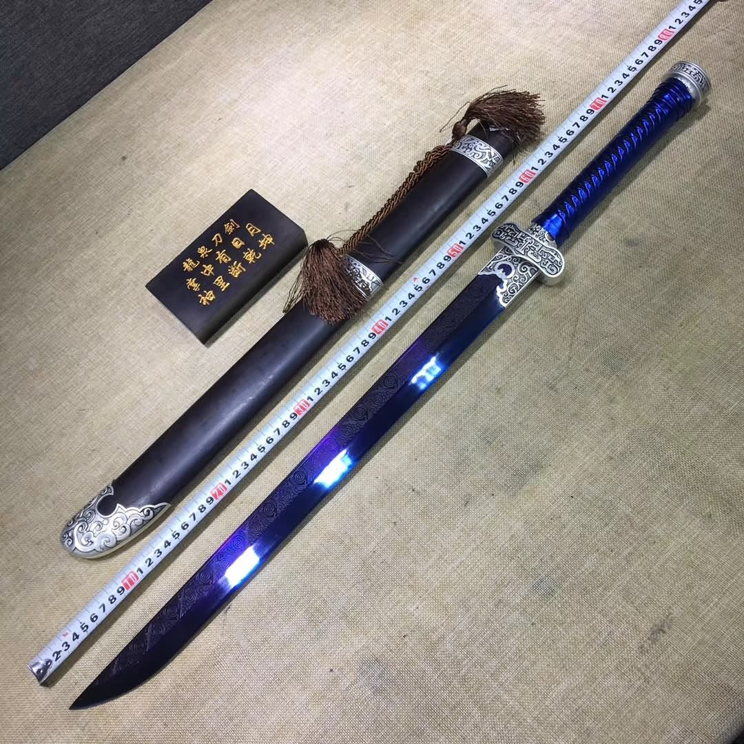 Black gold sword,High carbon steel blue blade,Black wood,Alloy