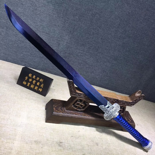 Black gold sword,High carbon steel blue blade,Black wood,Alloy