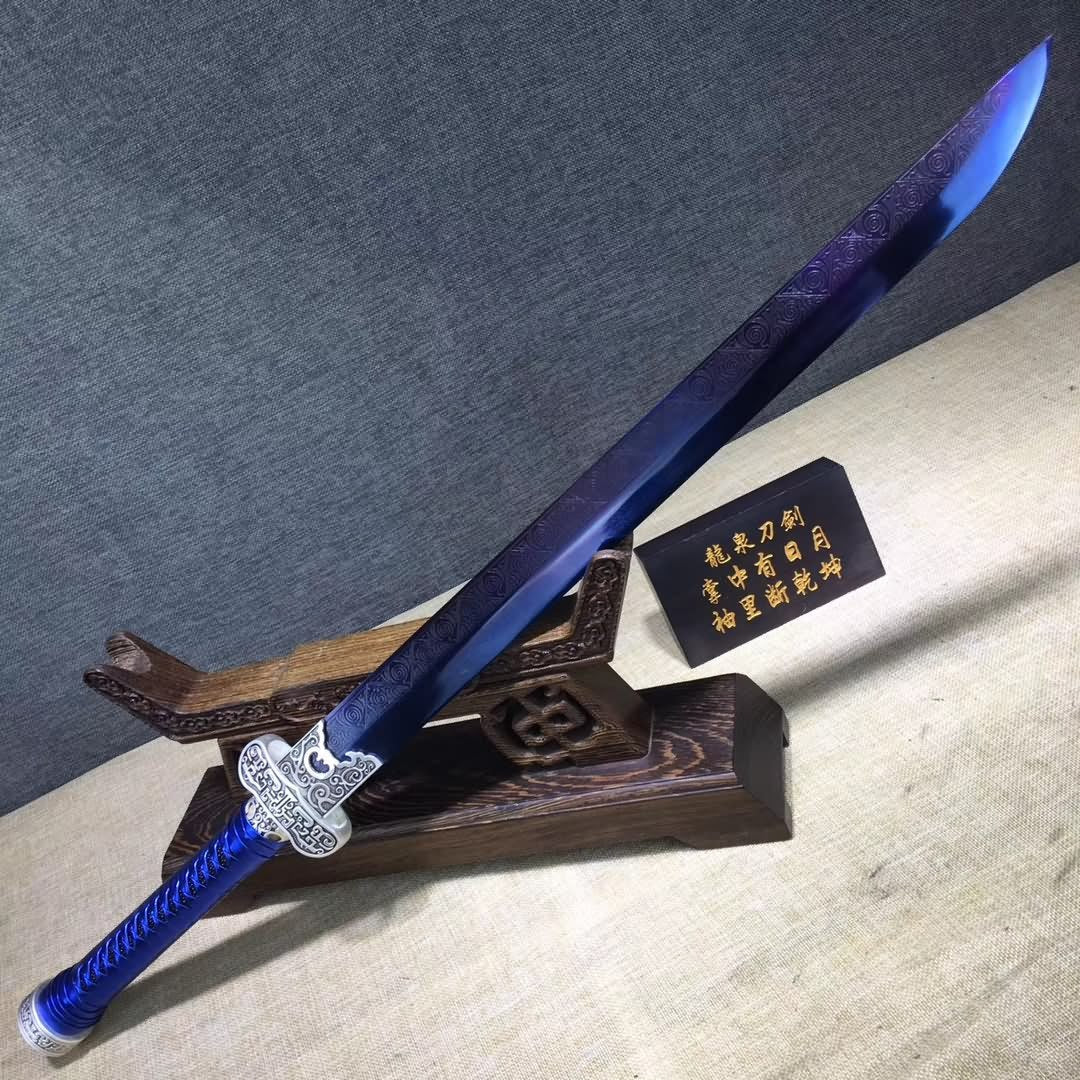 Black gold sword,High carbon steel blue blade,Black wood,Alloy