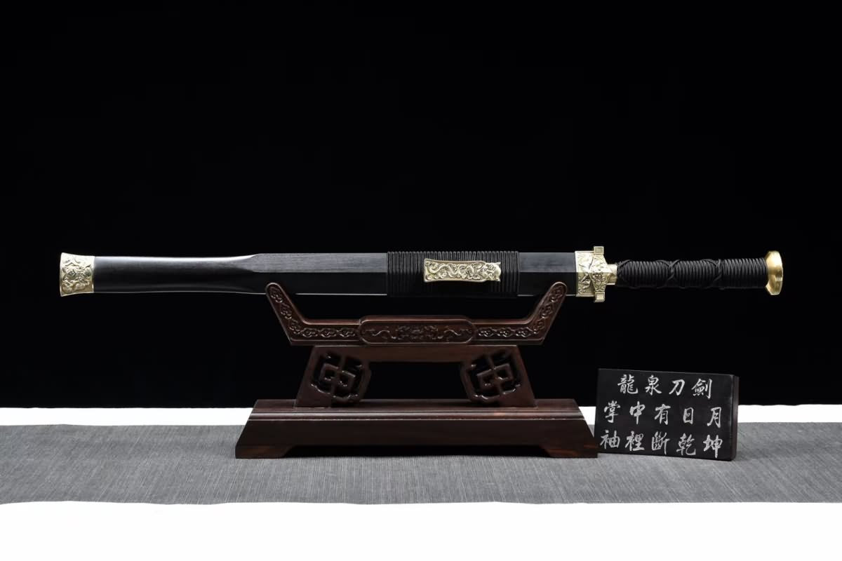 Dragon Han jian Sword,Forged Damascus balde,Brass Fittings