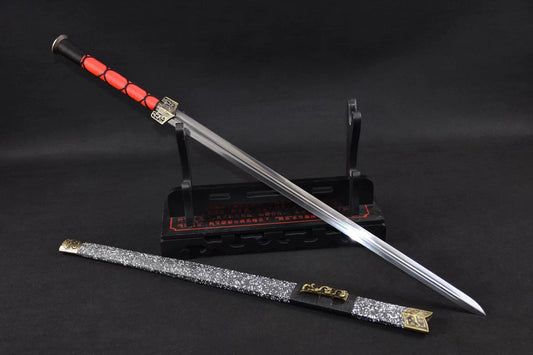 Han jian,Medium carbon steel,Snowflake scabbard,Alloy fitted,Length 42 inch