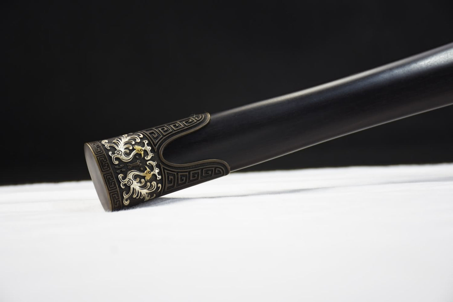 Han jian,T10 High carbon steel blade,Ebony scabbard,Brass