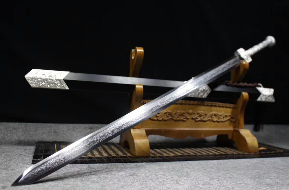 Han jian(High carbon steel etched blade,Metal scabbard,Alloy)Length 39"