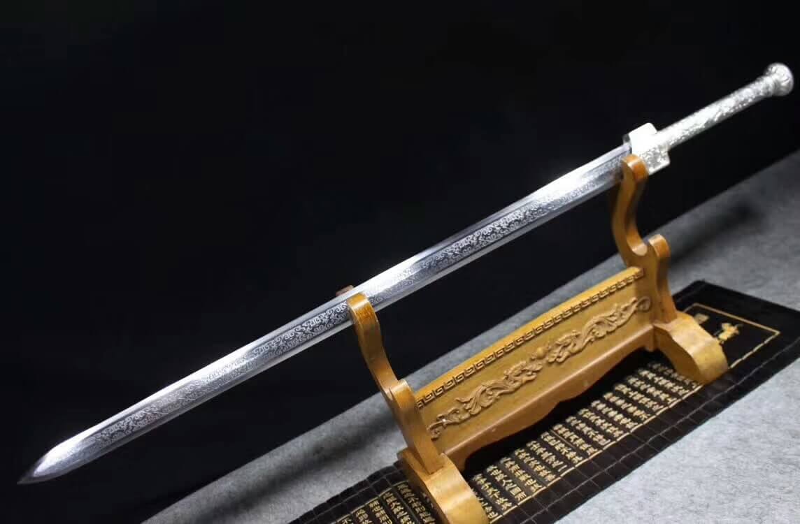 Han jian(High carbon steel etched blade,Metal scabbard,Alloy)Length 39"