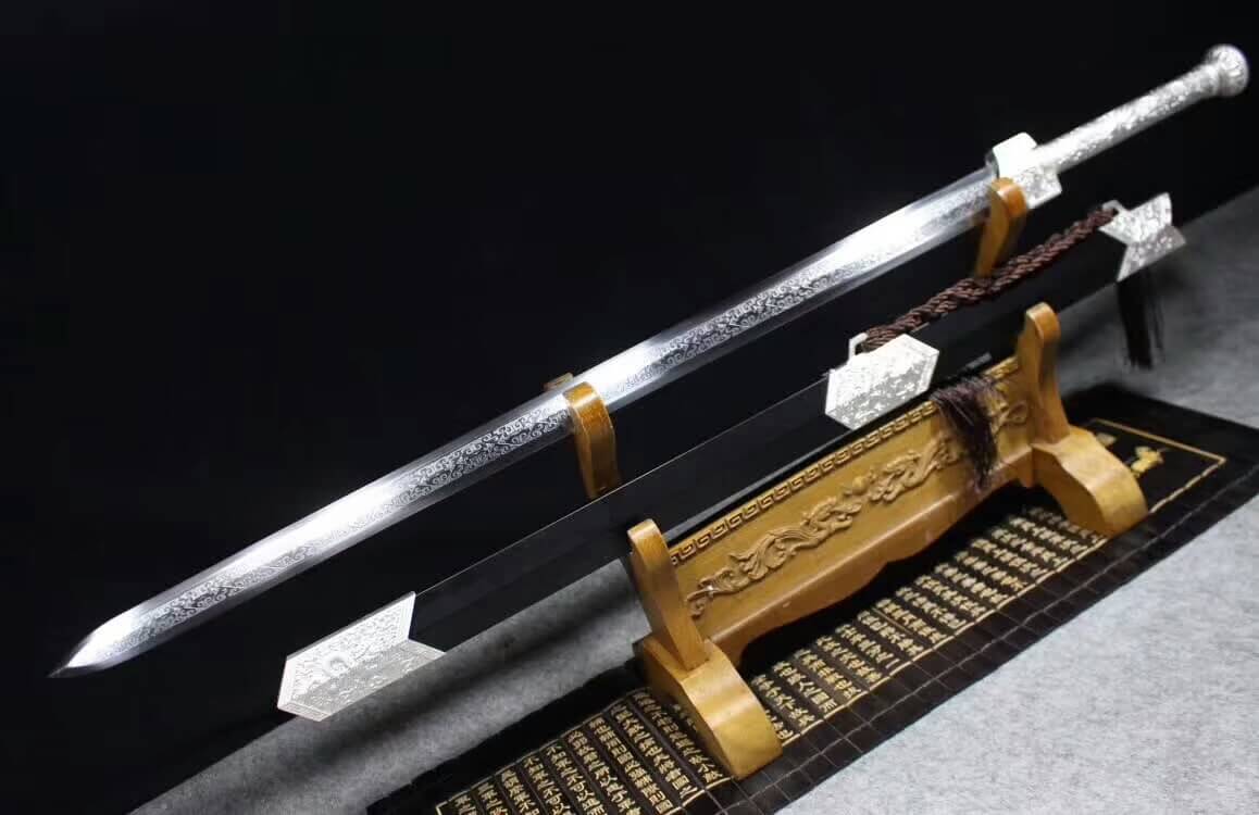 Han jian(High carbon steel etched blade,Metal scabbard,Alloy)Length 39"