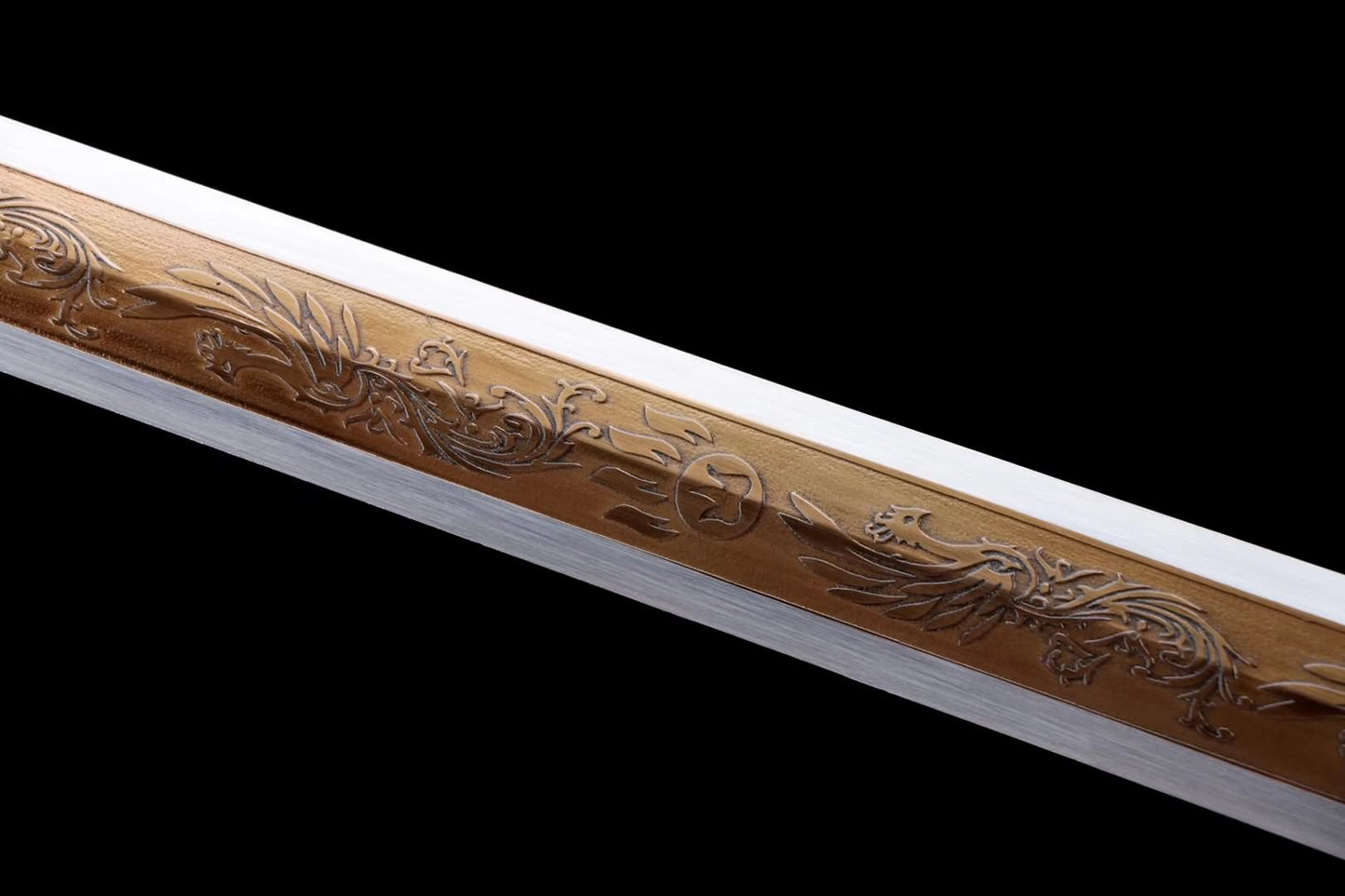 Han Jian,Handmade art,High carbon steel etch blade,Black wood,Alloy