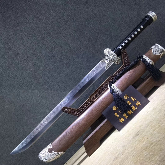 Black gold knife,High carbon steel blade,Rosewood scabbard