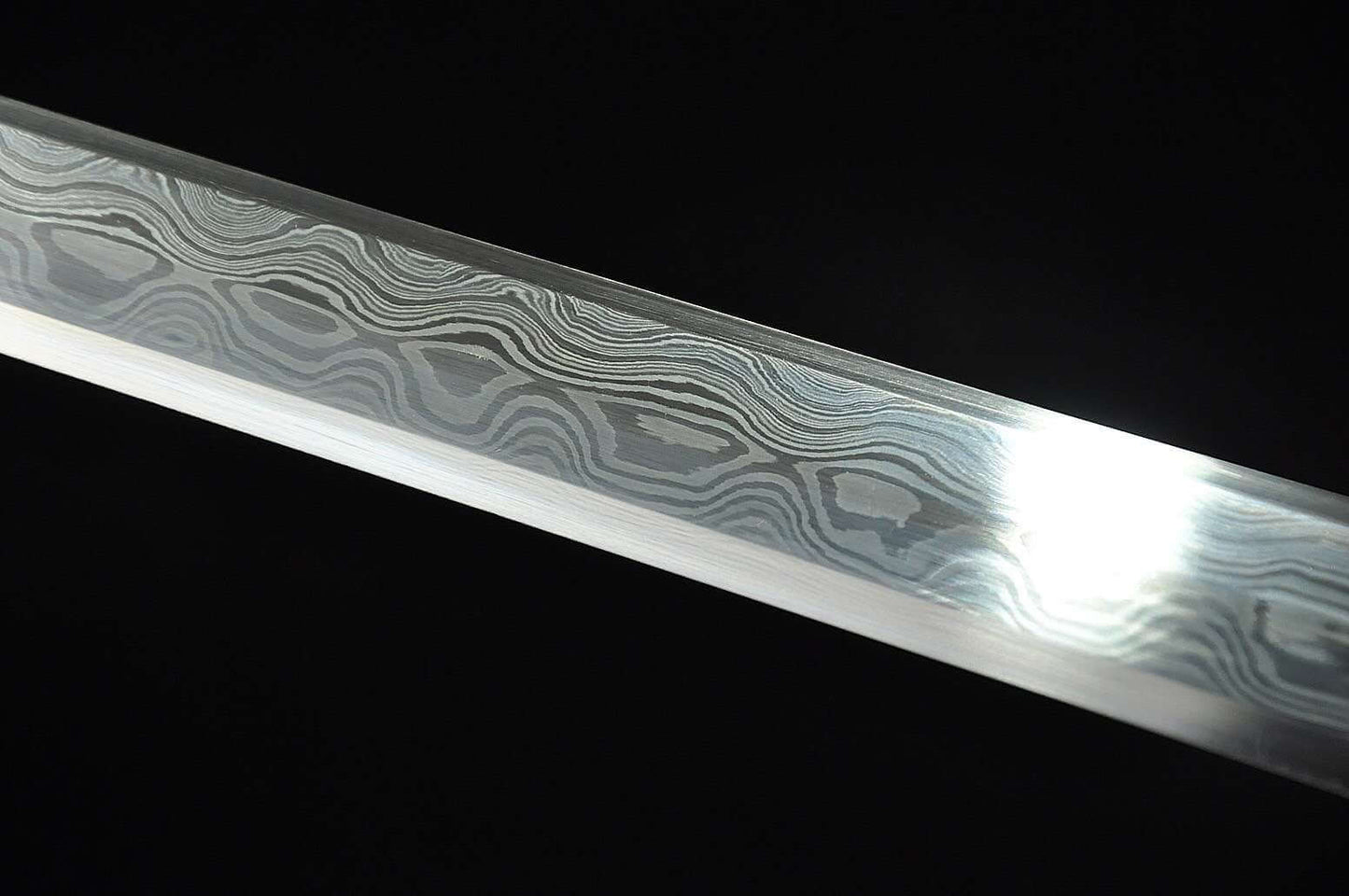 Gourd sword(Damascus steel blade,Ebony Scabbard,Brass fittings)Length 43"