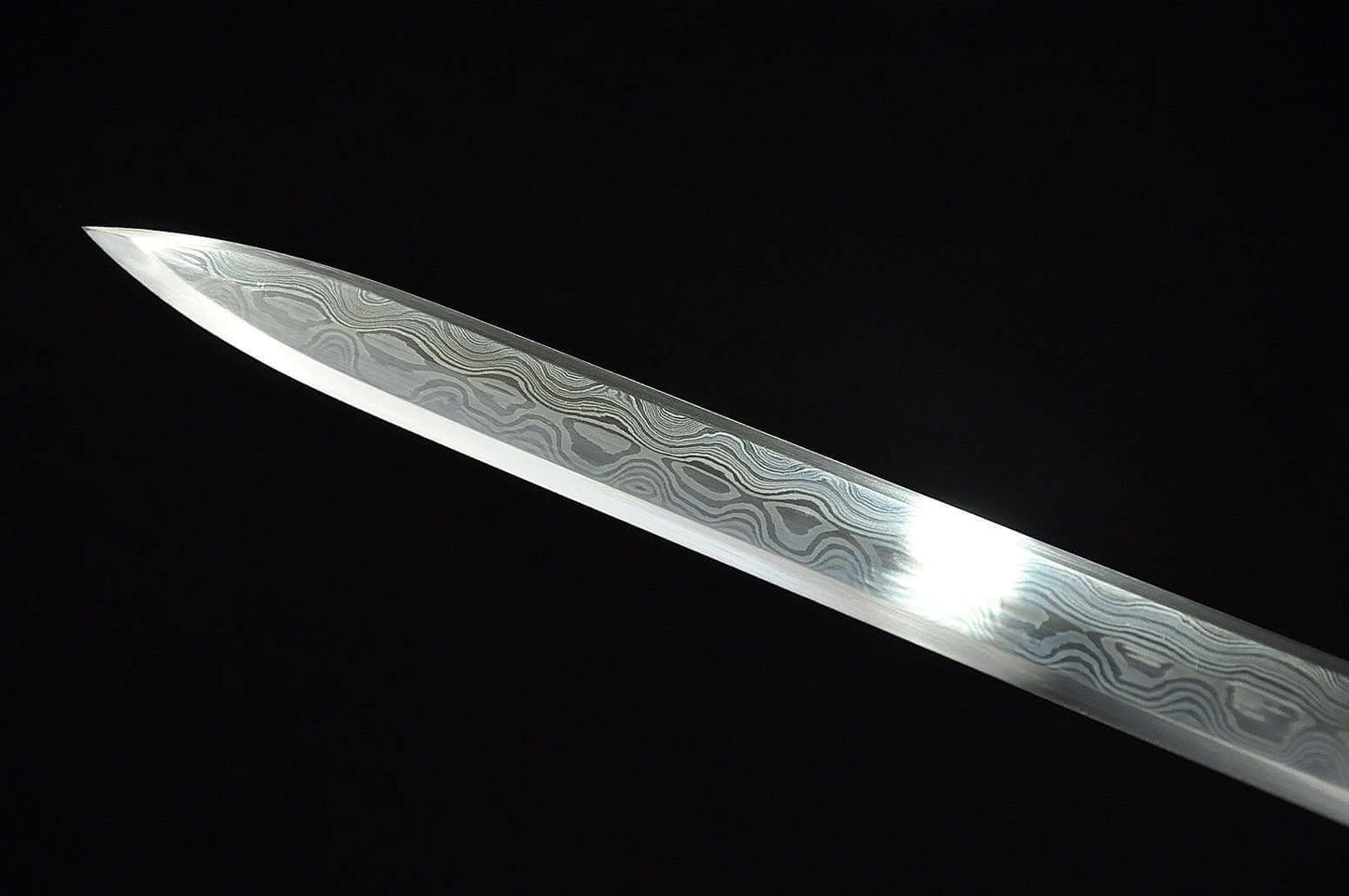 Gourd sword(Damascus steel blade,Ebony Scabbard,Brass fittings)Length 43"