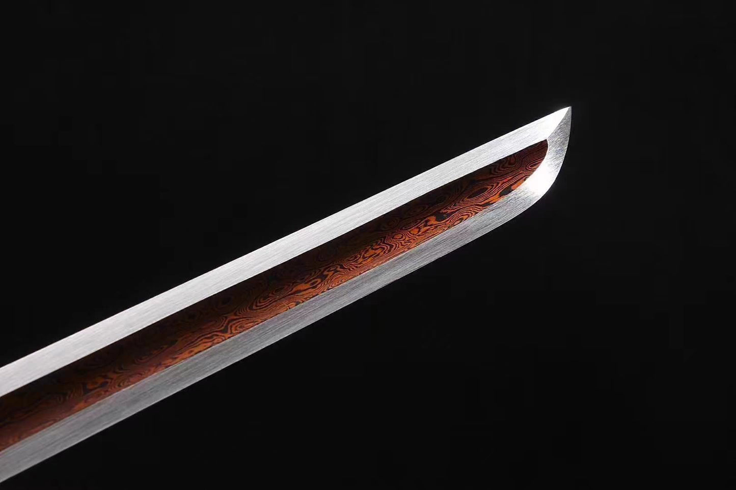 Han dao sword Damascus steel red blade Alloy fittings