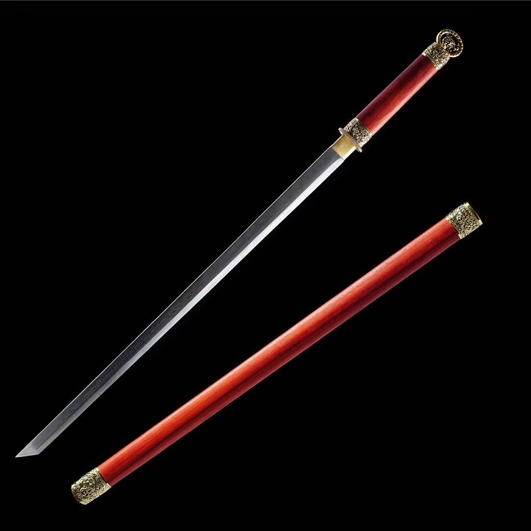 Han dao sword,Handmad(Damascus steel blade,Redwood scabbard)Full tang