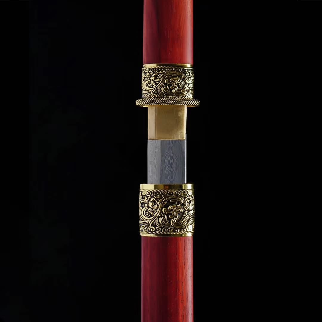 Han dao sword,Handmad(Damascus steel blade,Redwood scabbard)Full tang