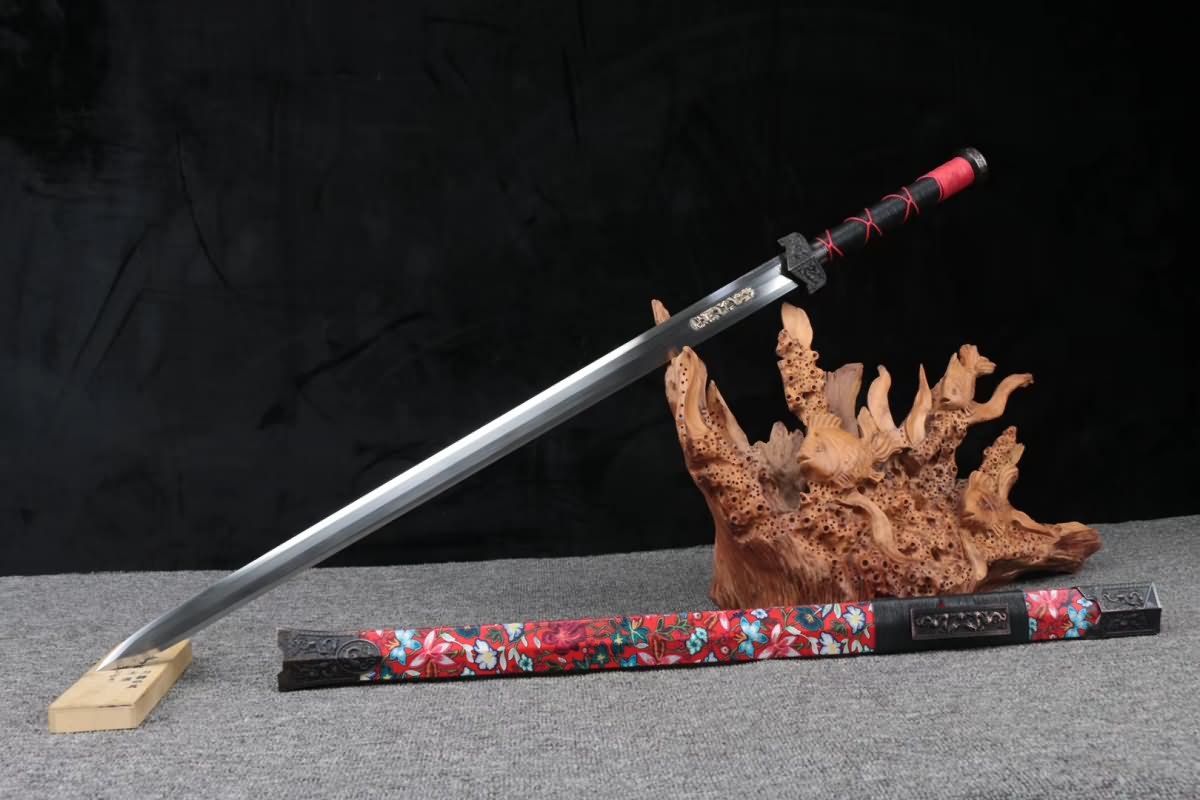 Han jian,Forged High carbon steel Octahedral blade,Color scabbard