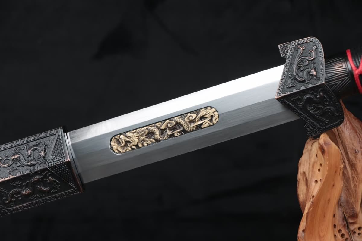 Han jian,Forged High carbon steel Octahedral blade,Color scabbard