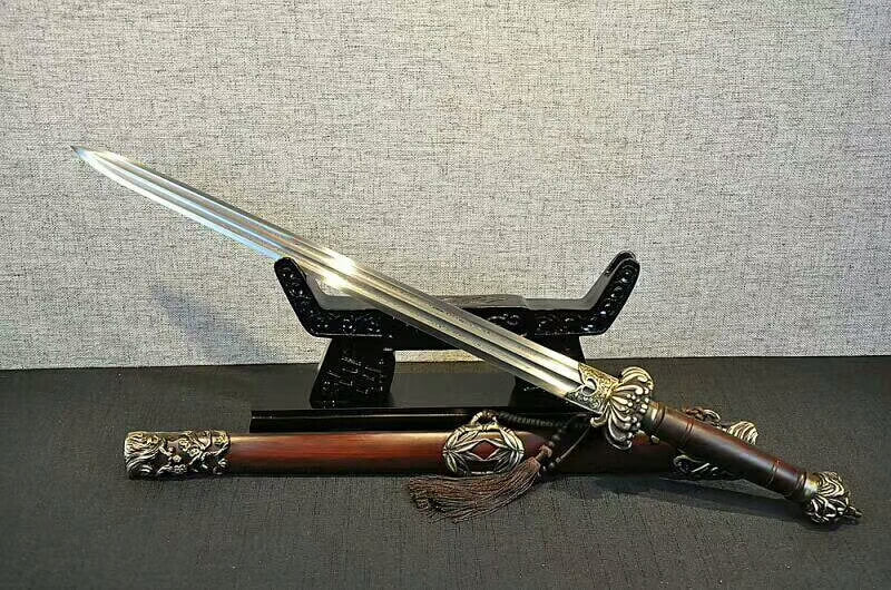 Chrysanthemum sword(Damascus steel bade,Rosewood,Brass)Length 31"