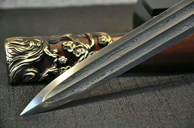 Chrysanthemum sword(Damascus steel bade,Rosewood,Brass)Length 31"