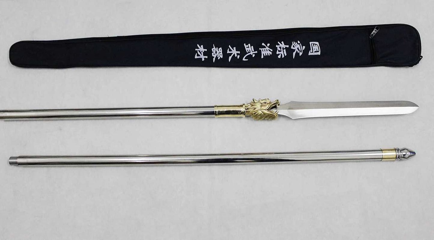 China dragon spear,Liuhe Pike,Stainless steel spearhead,Length 82 inch