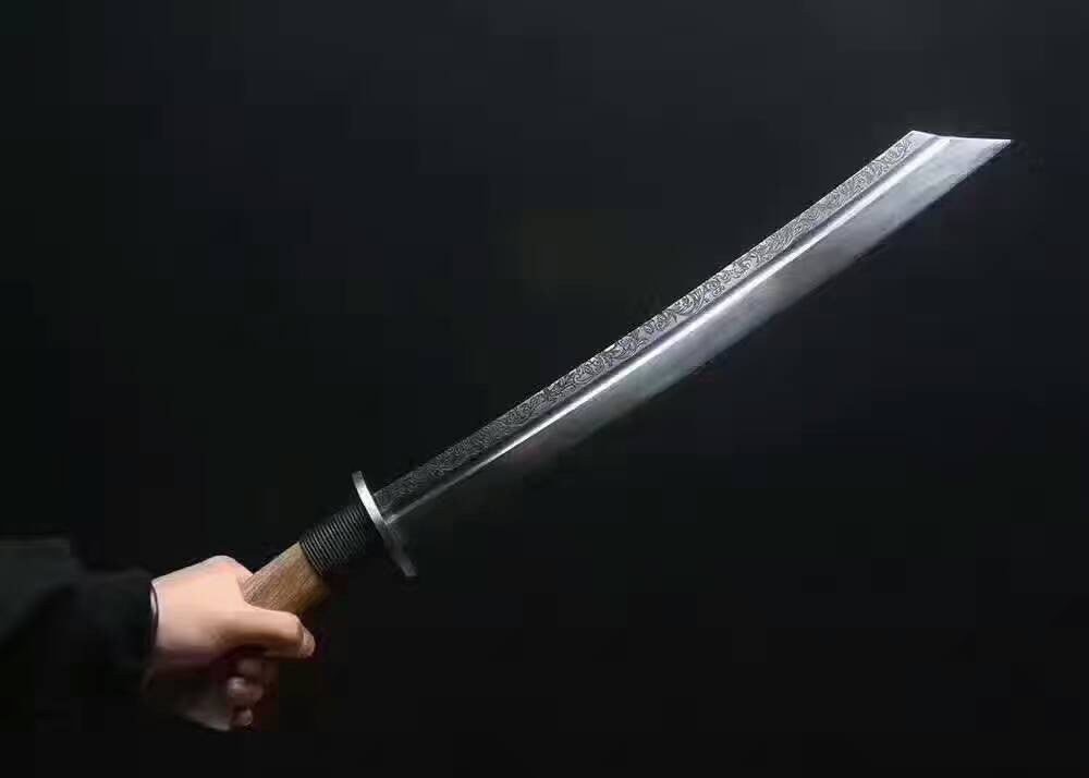 Hacking knife,Broadsword,High speed steel,Leather scabbard