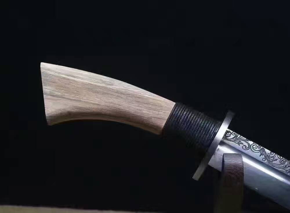 Hacking knife,Broadsword,High speed steel,Leather scabbard