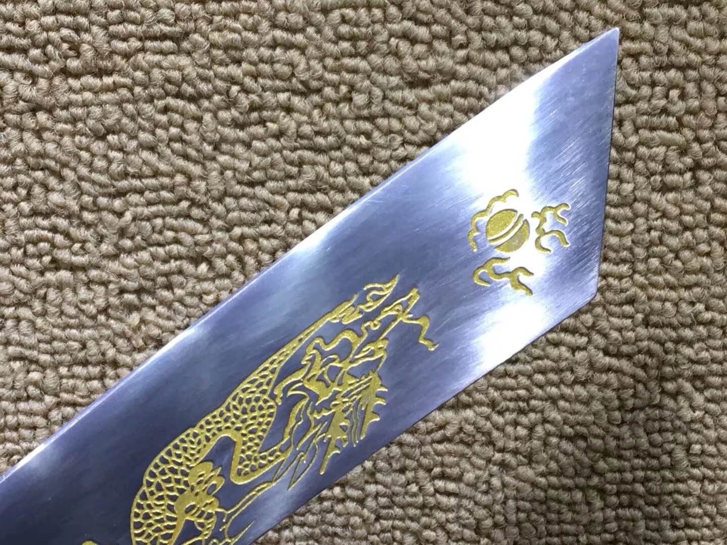 Kangxi dagger,High carbon steel,Black scabbard,Alloy,Length 27"