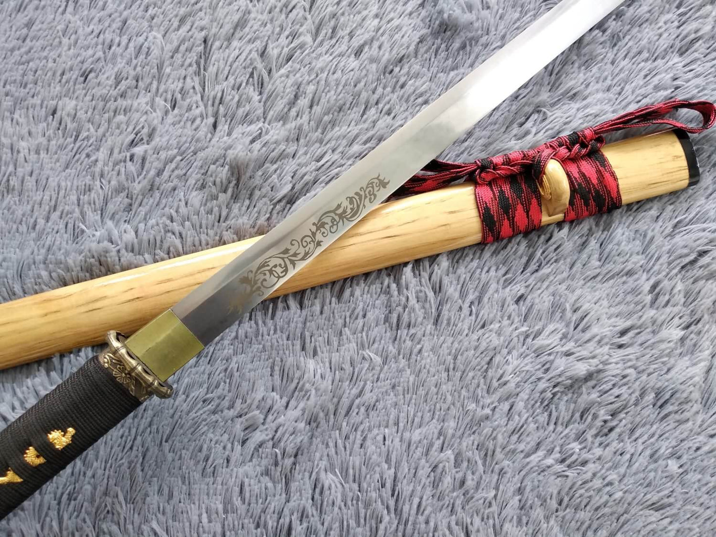 Tang sword,Ninja,High manganese steel,Hardwood,Alloy