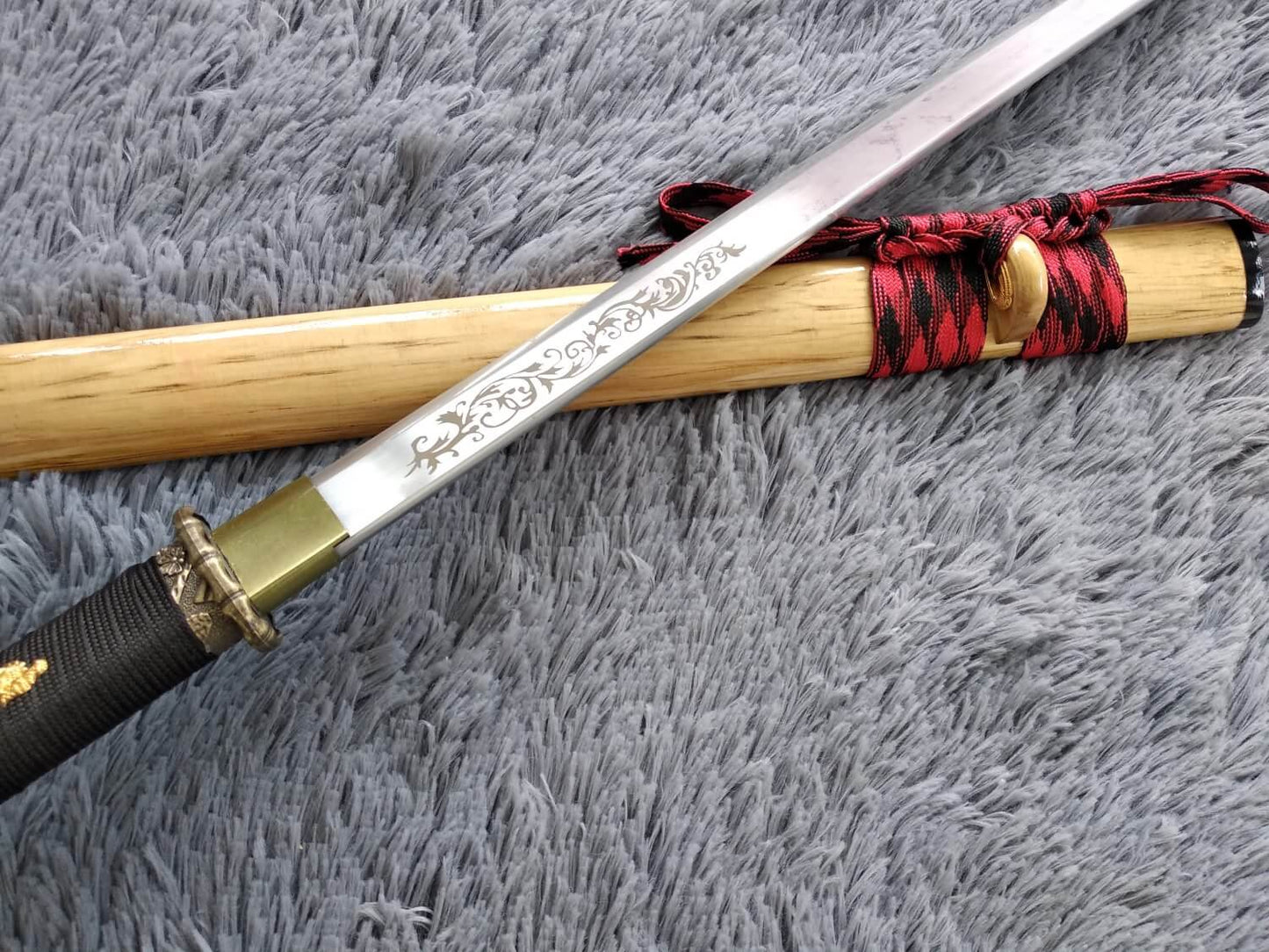 Tang sword,Ninja,High manganese steel,Hardwood,Alloy