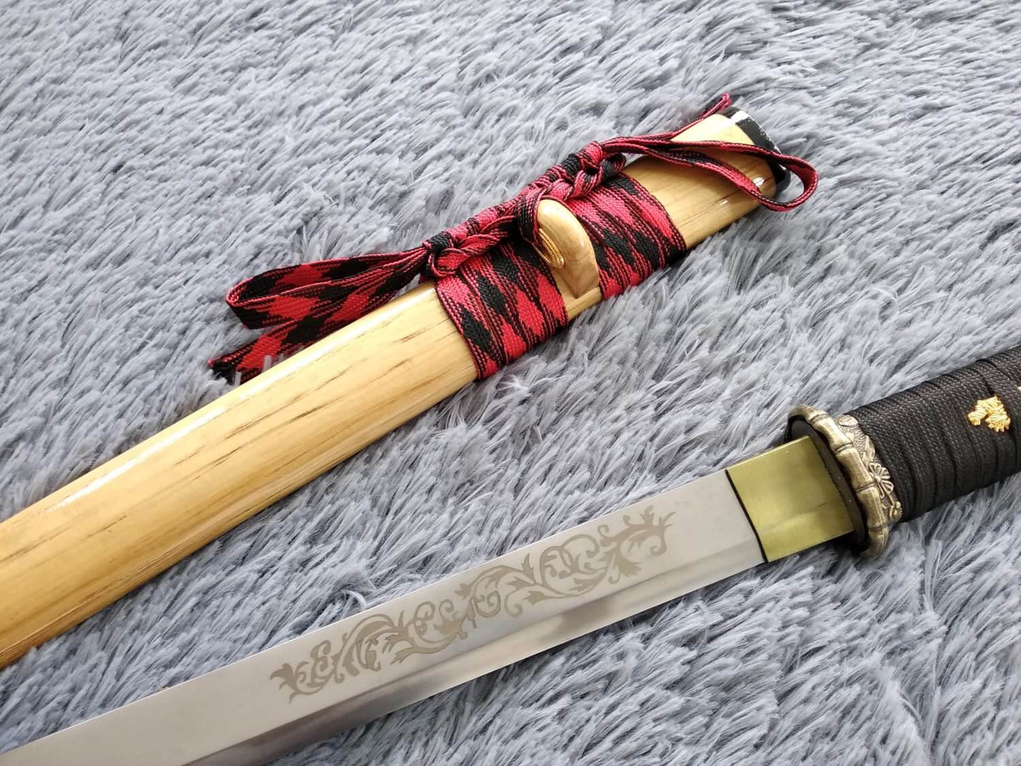 Tang sword,Ninja,High manganese steel,Hardwood,Alloy