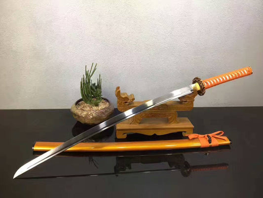 Samurai sword,katana(High manganese steel,Golden scabbard,Alloy fitted)Full tang